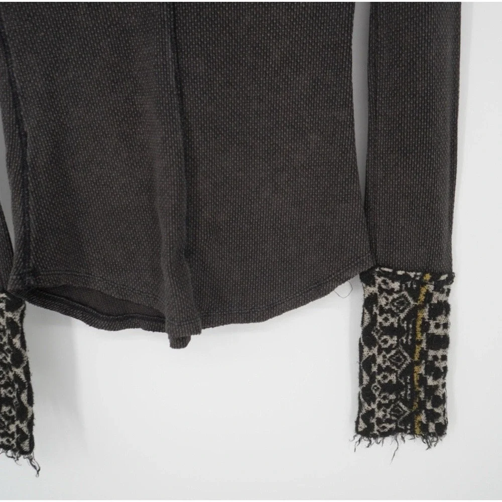 We The Free Free People Art School Cuff Long Sleeved Black Small Boho Grunge
